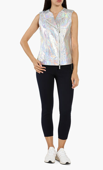 Iridescent Faux Leather Vest
