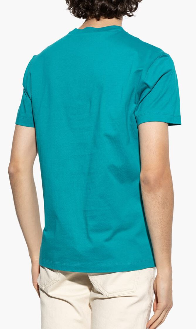 T SHIRT COMPACT COTTON JERSEY FABRIC VERSACE LOGO PRINT