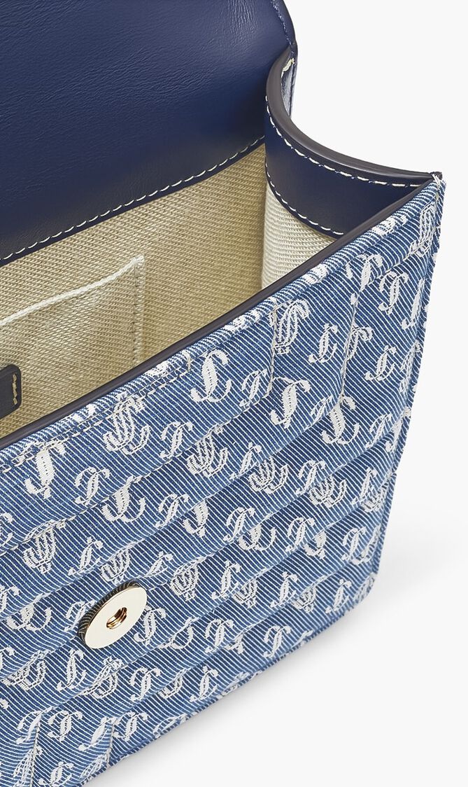 Varenne Shoulder Aja Quilted Jc Monogram Denim Denim/Light Gold