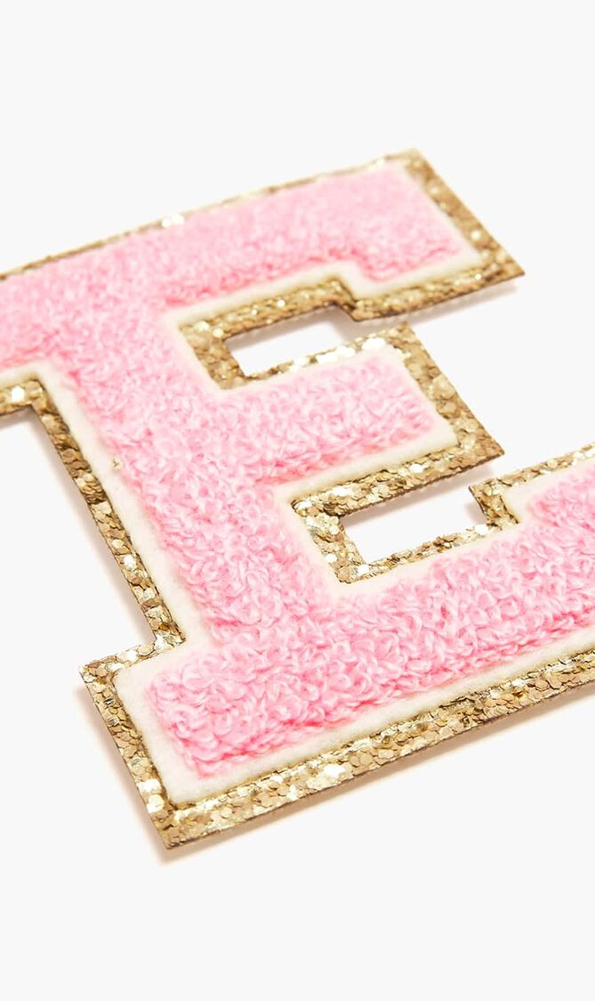 Chenille Sparkle Letter 'E' patch