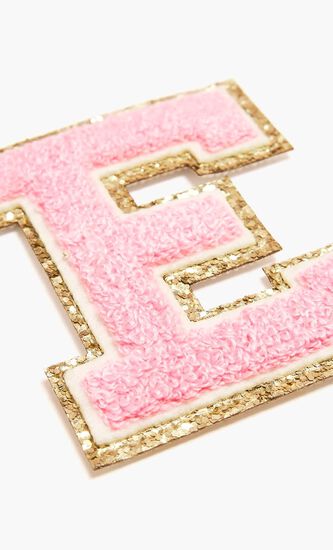 Chenille Sparkle Letter 'E' patch