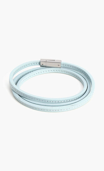 Stitched Leather Triple Wrap Bracelet