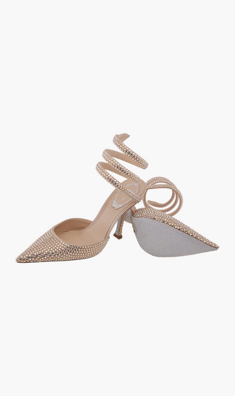 Buy RENE CAOVILLA Cleo Gold Pump With Crystals for N/A 0.0 | The