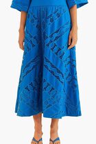 Striped Richelieu Midi Skirt