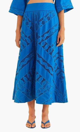 Striped Richelieu Midi Skirt
