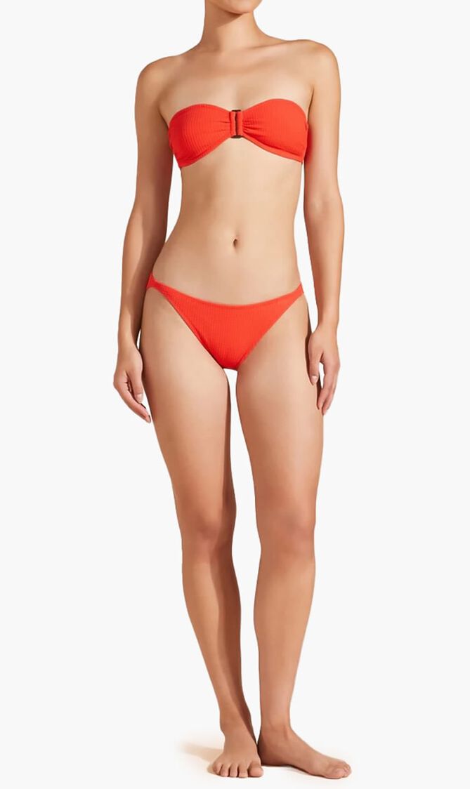 Jacquard Vichy Bandeau Bikini Top