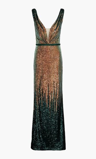 Sequins Embellished Gown