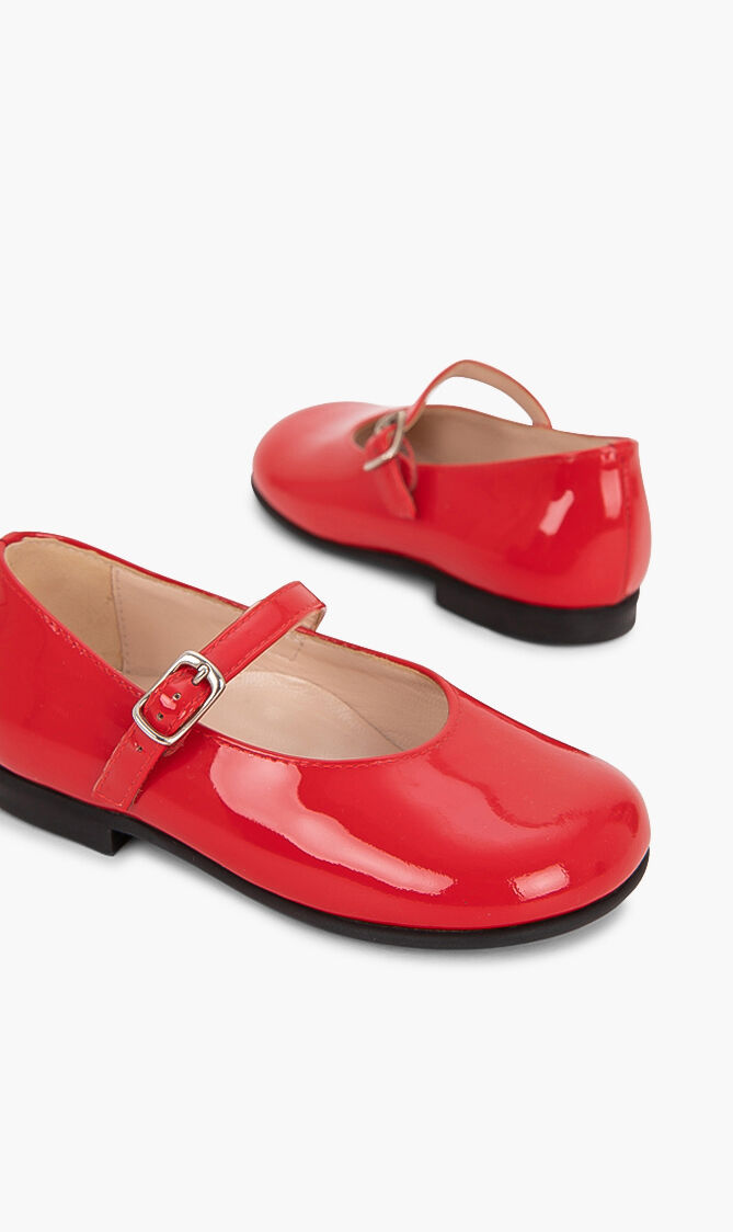 brown leather mary jane flats
