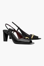 Pierced Peep Toe Slingback