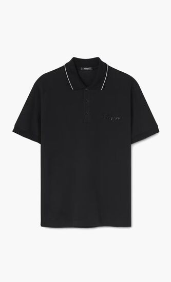 POLO PIQUET FABRIC + VERSACE NAUTICAL LOGO EMBROIDERY