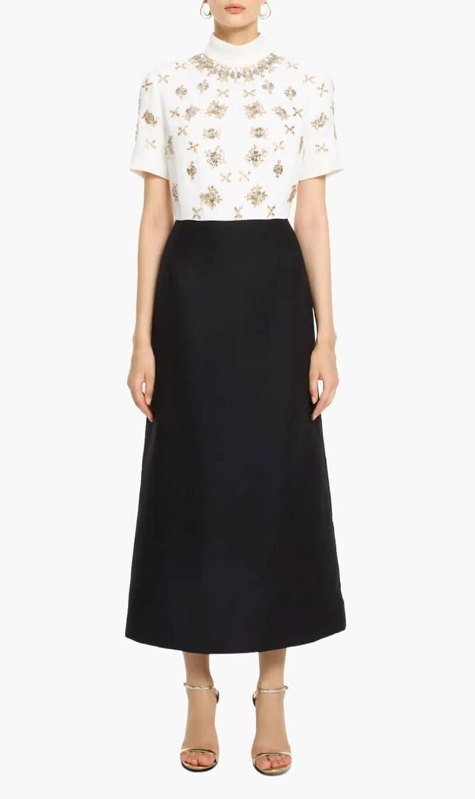 Crystal Embellished Midi Dress