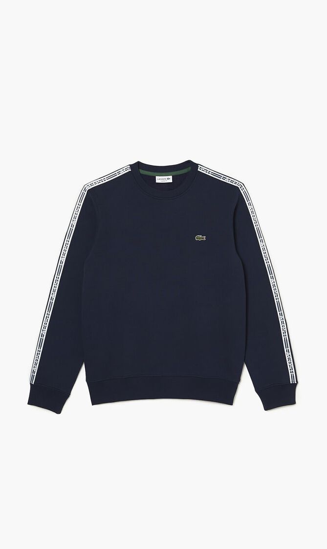 Classic Fit Logo Stripe Flannel Jogger Sweatshirt