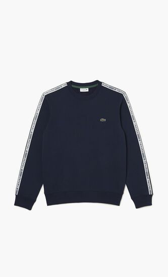 Classic Fit Logo Stripe Flannel Jogger Sweatshirt