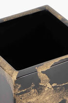 Black Gold Marble Lacquer Brush Holder