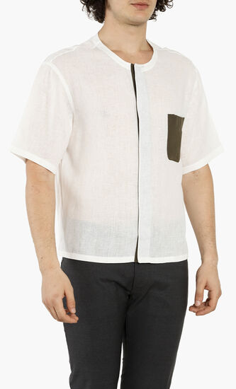 Linen Contrast Pocket Shirt