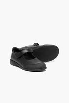 Touch-Strap Leather Ballerinas