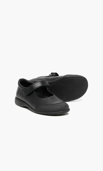 Touch-Strap Leather Ballerinas