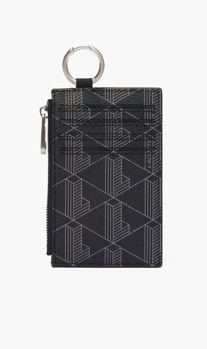 The Blend Grained Monogram Print Card Holder