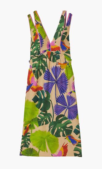 Jungle V Neck Midi Dress