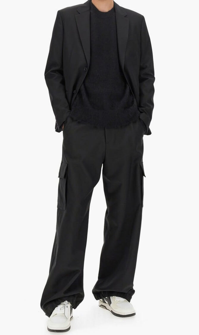 OW EMB DRILL CARGO PANT BLACK BLACK