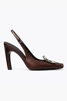 Pave Cut Out Logo Slingback Heel