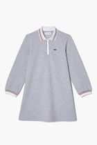 Zipped Bouclette Pique Polo Dress