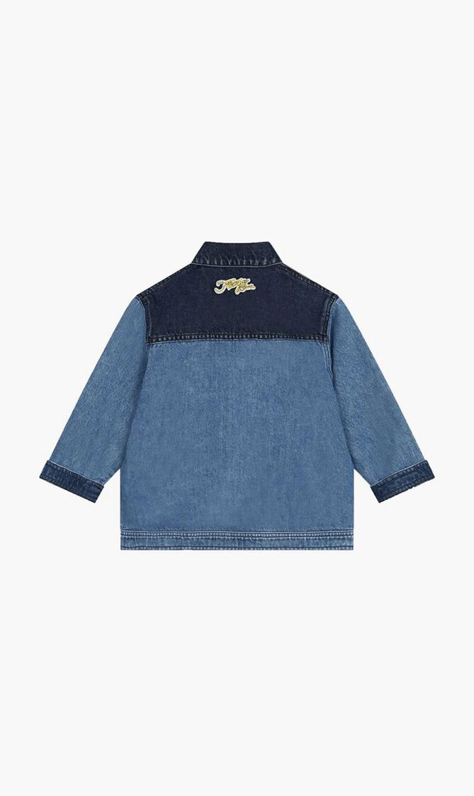 Logo Applique Denim Shirt Jacket