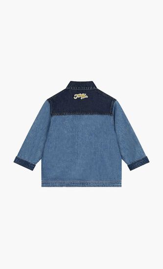 Logo Applique Denim Shirt Jacket