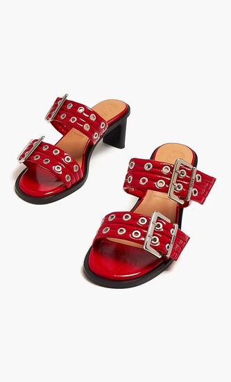 Feminine Buckle Mule Sandal Naplack