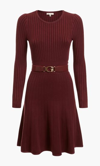 Pleated Knit Dress