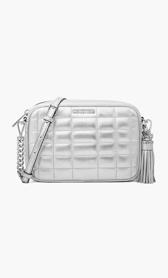 Quilted Metallic Leather Crossbody Bag