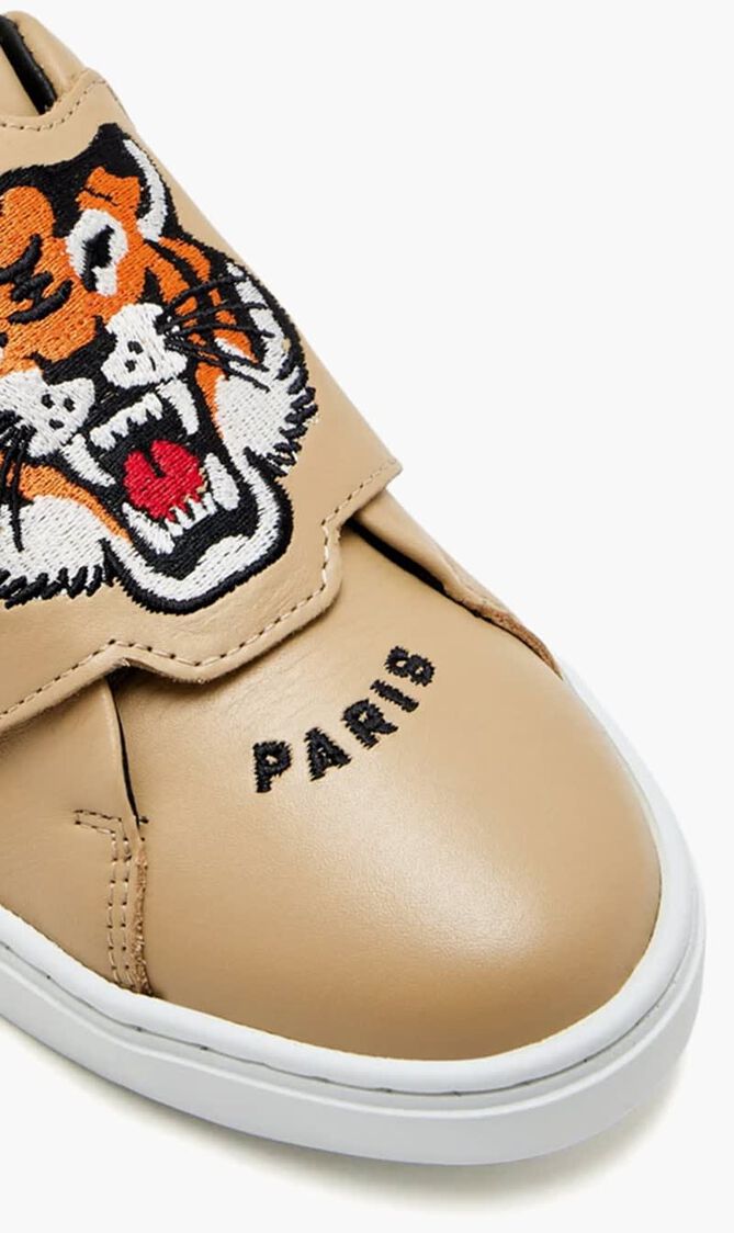 Tiger-embroidered sneakers