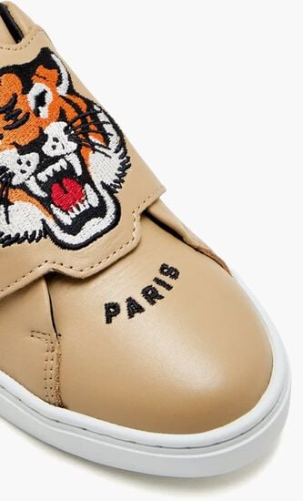 Tiger-embroidered sneakers