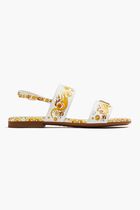 Majolica Print Calfskin Sandals