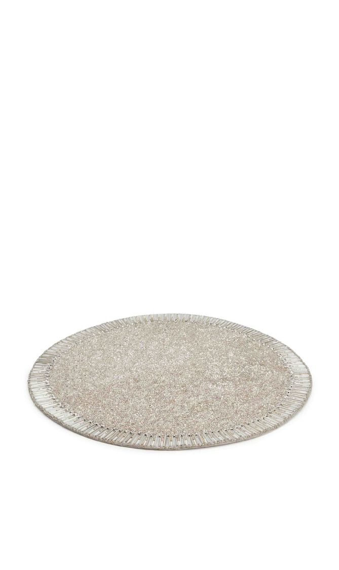 منديل المائدة بيفيل باللونين الفضي والكريستالي