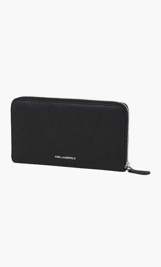Ikonik leather wallet with zipper