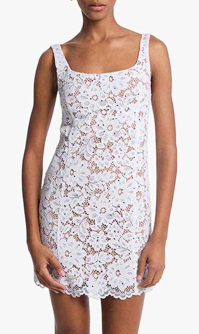 Studded Corded Floral Mini Dress