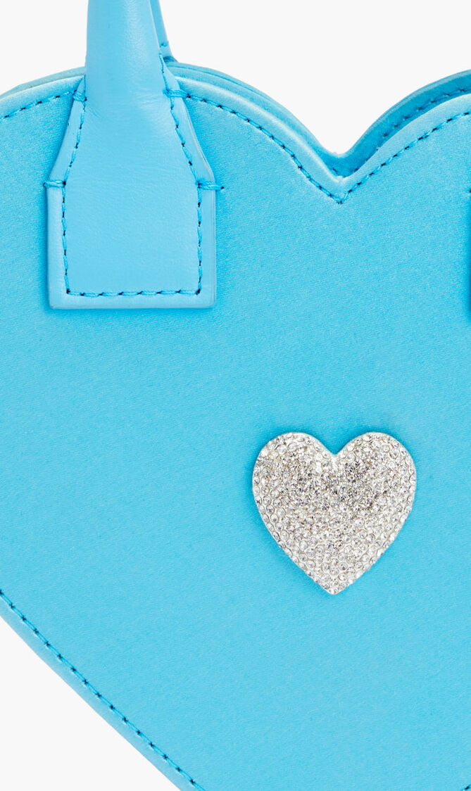 HEART SHAPE BAG WITH CRYSTALIZED HEART