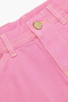 Contrast-Stitch Denim Mini Skirt