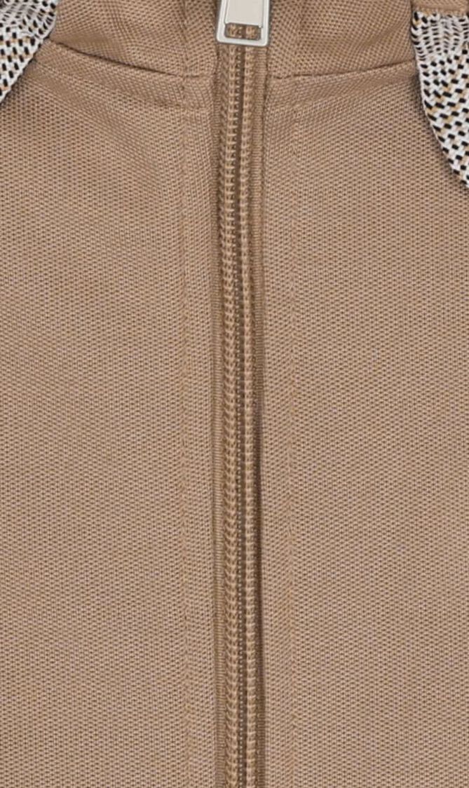 Logo Hooded Zip Up Top