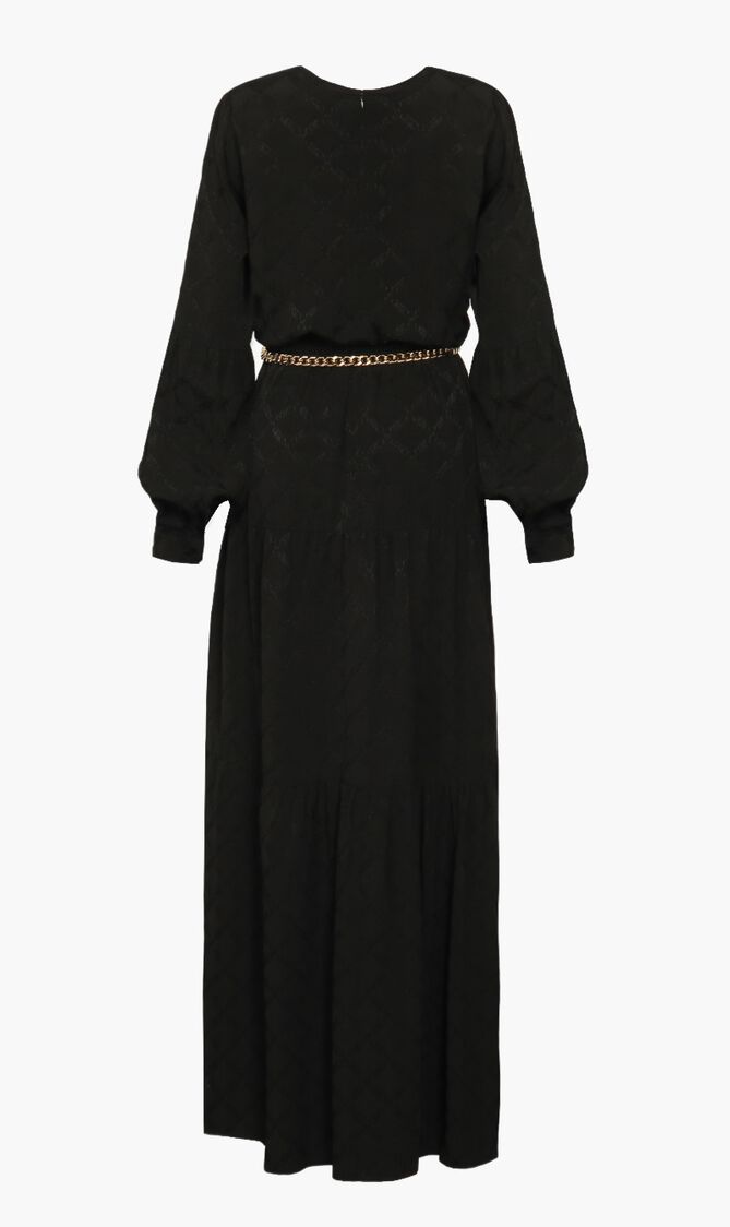 Logo Jacquard Kaftan Dress
