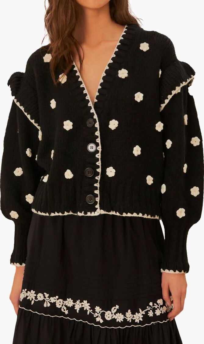 Flowers Knit Cardigan