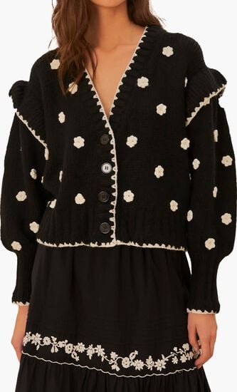 Flowers Knit Cardigan