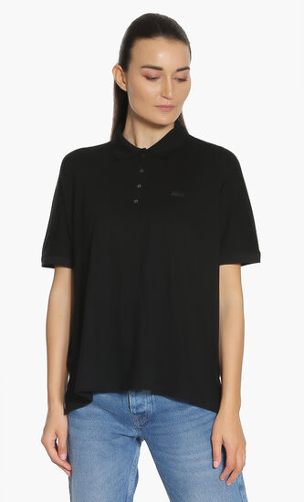 Relax Fit Flowing Stretch Cotton Polo Shirt