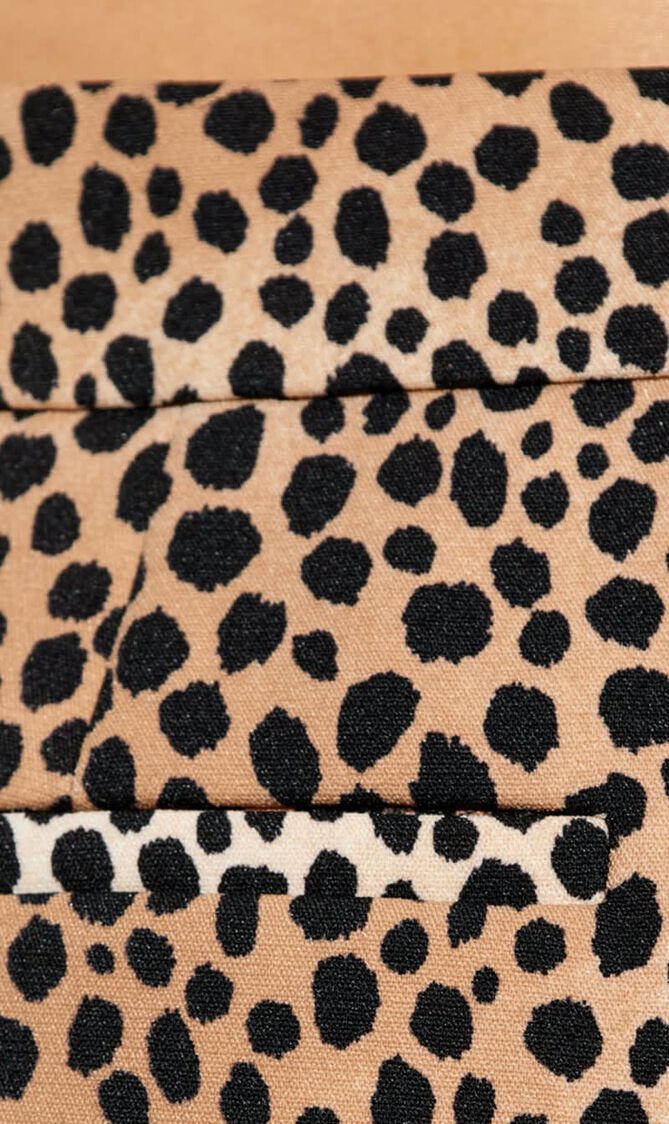 Cheetah Print Stretch Crepe Mini Skirt