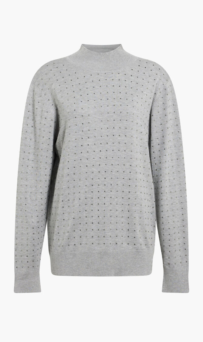 RHINESTONE OPEN BACK SWEATER