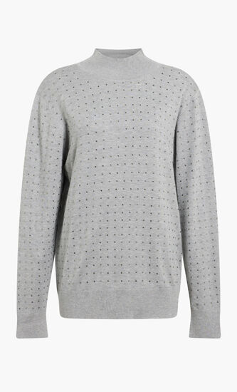 RHINESTONE OPEN BACK SWEATER