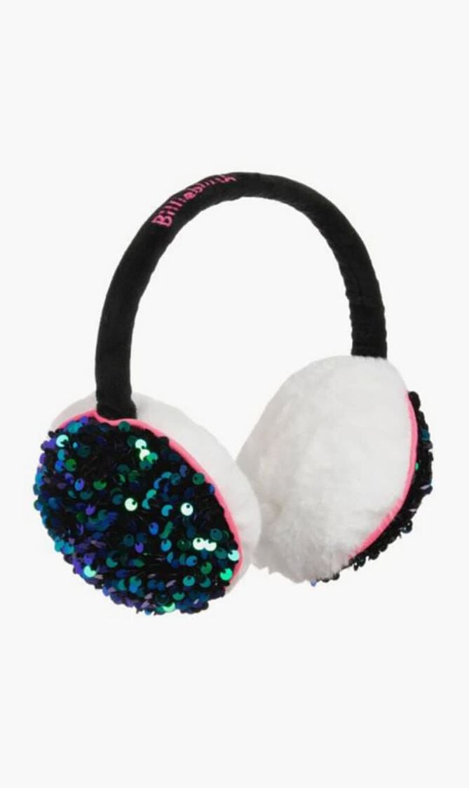Girls Blue Faux Fur Sequin Earmuffs Girls Blue Faux Fur Sequin Earmuffs