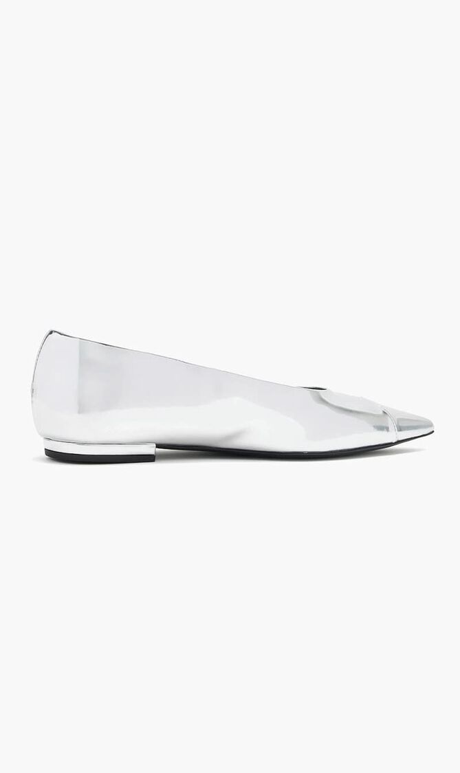 Leather Pointed Toe Ballerinas