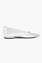 Leather Pointed Toe Ballerinas